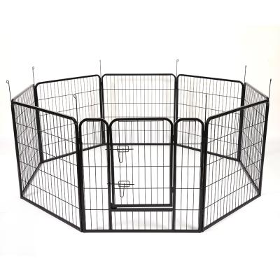 China New Arrival Breathable Metal Dog Barrier Foldable Double Lock Eight Line Electroplating Panels Indoor Pet Fence for sale