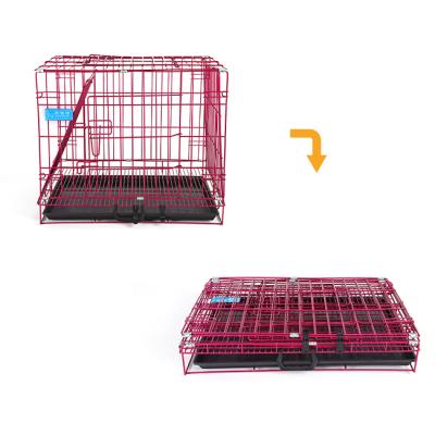 China Breathable China Manufacture Single Door Metal Collapsible Dog Cages Breathable Small Dog Kennel Cages for sale