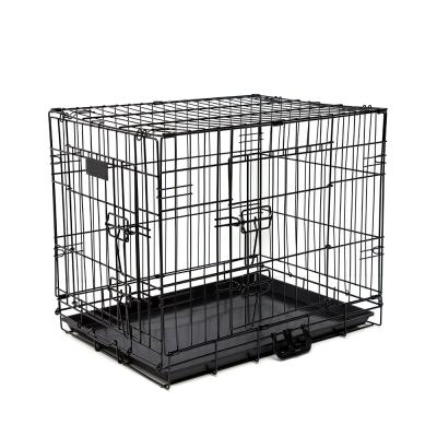 China Best Selling Breathable Large Double Door Lock With Metal Reinforcement Ring Pet Cages Durable Folding Dog Cage for sale