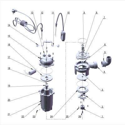 China Buildings Water KAISLEN 22V Commercial Electric Float Switch Submersible Dirty Sewage Pump for sale