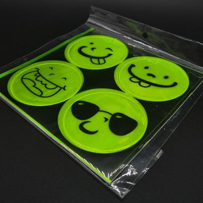 China Decorative Promotional Custom Bike Face Smile Sticker Reflective Stickers for sale