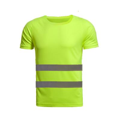 China Water Proof Safety Visibility Shorts Sleeve Fashion Safety Work Fluorescent Color Reflective T-Shirt Top for sale