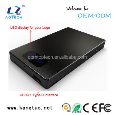 China 2.5 hdd USB 3.1 Aluminum Type C SATA External Enclosure 12mm for sale