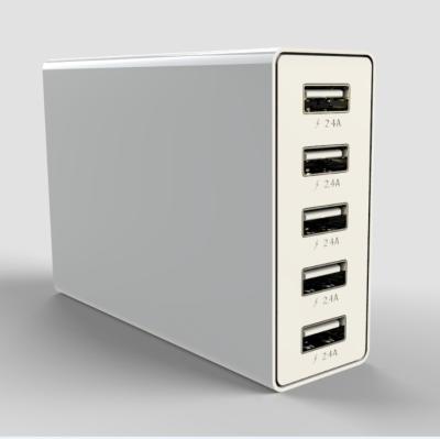 China Aluminum/ABS Plastic 60W 5 USB Charger USB Wall Charger 2.1a for sale