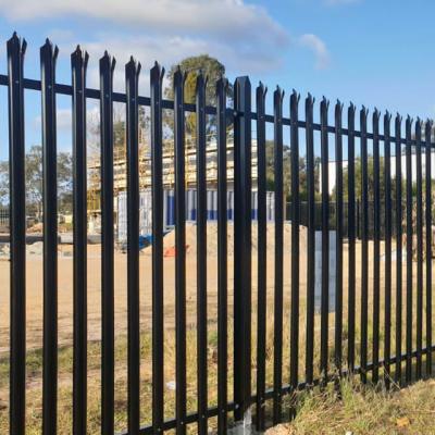 China Easily Assembled Wholesale Powder Coated Green / Satin Top Fence Spears Black Three Multidirectional Palisade High Security Design for sale