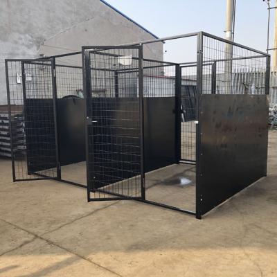 China Breathable High Quality 6ft Height Black Powder Coated Indoor/Outdoor Steel Welded Wire Run Dog Kennel for sale