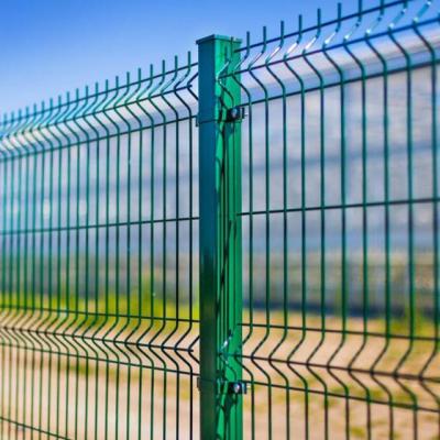 China Easily assembled high quality green PVC coated 3D curved welded wire mesh security fencing. for sale