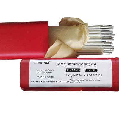 China Fast aluminum plate 5mm short arc e4043 aluminum alloy electrode welding rod for sale