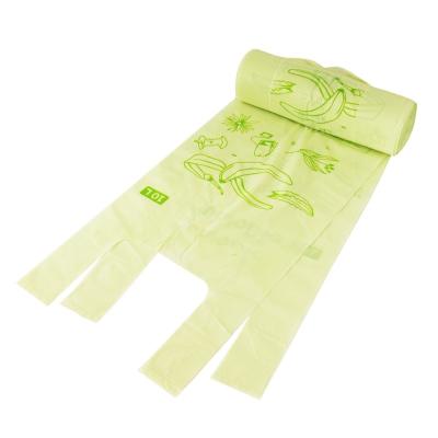 China 100% EN13432/ASTM D6400 PBAT 100% Compostable Waste Vest Biodegradable Biodegradable T-Shirt Can Trash Can Liners for sale