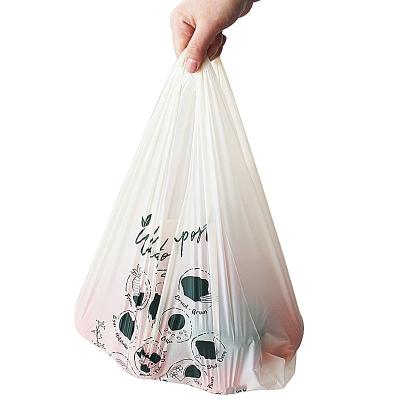 China Large biodegradable bioplastic T-shirt compostable vest handle retail bags with custom printing for sale