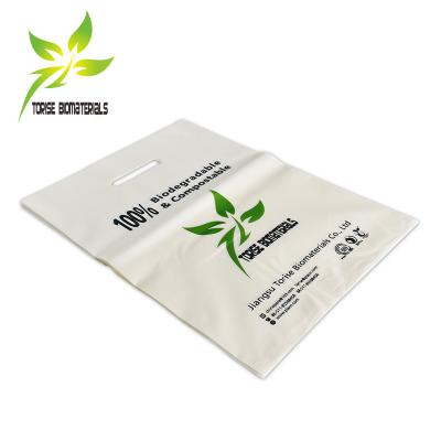 China BIODEGRADABLE PLA Plastic Carry Bag Manufacturing Customized Shopping Bag Die Cut To Handle Custom Logo For Packaging Clothes for sale