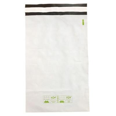 China Custom Size BIODEGRADABLE Recycled White Biodegradable Compostable Polymailer Messenger Packaging Mailer Bags Poly Shipping Bags For Clothing for sale