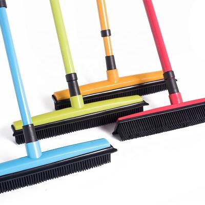 China Modern Magic Telescopic Scrape Clean Bristle Squeegee Long Hair Broom Pet Silicone Push Broom for sale