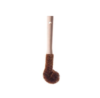 China Long Viable Coconut Handle Milk Bottle Brush Kitchen Cup Washing Jar Bombs Wood Handle Jar Glass Cleaning Brush for sale