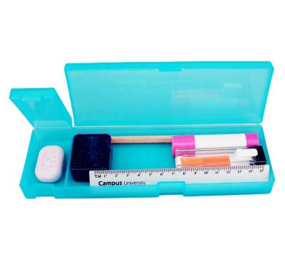 China Non-toxic high quality simple clear pencil case frosted pp plastic pencil case storage box school supplies 3 specifications for sale