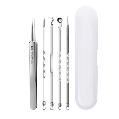 China New Black Head Removal Stainless Steel Acne Clip Squeeze Acne Pick Acne 8 Piece Set for sale