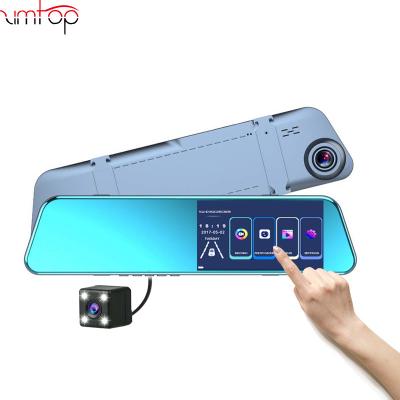 China Waterproof 2021 New 4.5inch Touch Screen Car DVR Camera FHD Dual Car Black Box Rear View Mirror Camera For Car for sale