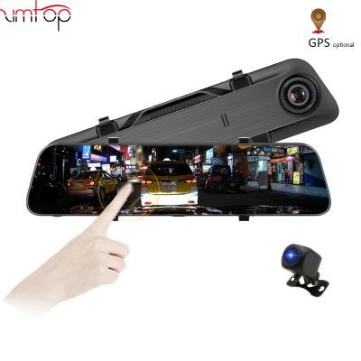 China Waterproof 2019 new fhd 12inch 2K resolution driver recorder rear view mirror camera with 24H loop recording GPS optional for sale