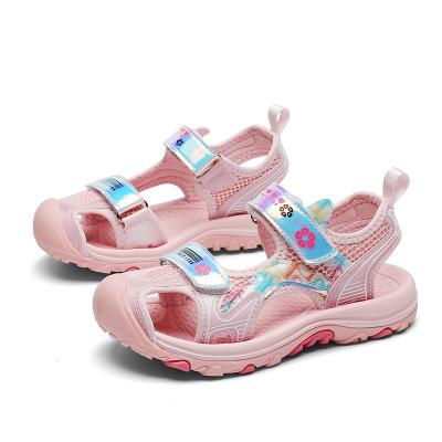 China Children's shoes girls soft soled sports sandals girls 26-37 Baotou 2023 new summer light pink anti-collision girls big for sale