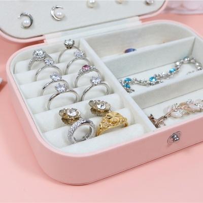 China Ring Box Vintage Travel Jewelry Organizer Box Luxury Pu Leather Logo Jewelry Storage Box With Custom Made High Quality for sale