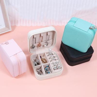 China Ring box with logo stackers jewelry box small portable travel velvet box for jewelry jewelry storage box for sale