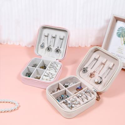 China Designer travel high end white round fine round jewelry set storage box bridal velvet ring box manufacturers china for sale