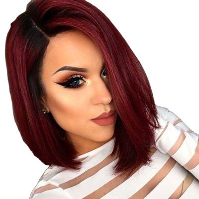 China Long Straight Human Hair Lace Front Wigs Glueless Bob Short Synthetic For Black Women for sale