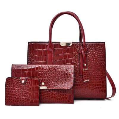 China Buckle Closure Fashion Women Sidebags Shoulder Bags Luxury High End 3Pcs Purses and Handbags Retro for sale