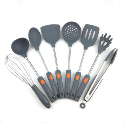 China New Sustainable Luxury Rubber Grip Stocked 8pcs Silicone Cookware Set for sale