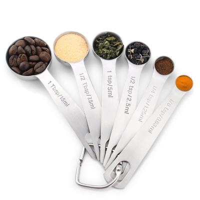 China Sustainable 18/8 stainless steel measuring cups (set 6) for kitchen measuring dry and liquid ingredients for sale