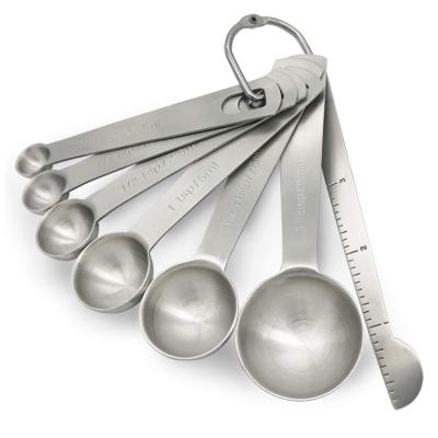 China 7 Piece Sustainable Metal Stainless Steel Dosers Set With Leveler For Kitchen Cooking And Baking for sale