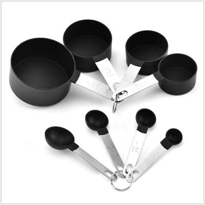 China Sustainable Steel Stainles 8 Pieces Handle Set Plastic Measuring Cup Baking Measuring Cup for sale