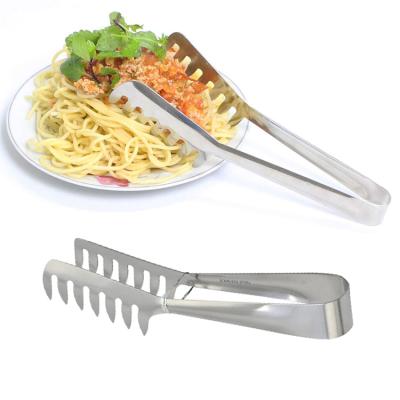 China 8 Inches Sustainable Premium Spaghetti Tongs Stainless Steel Pasta Tongs for sale