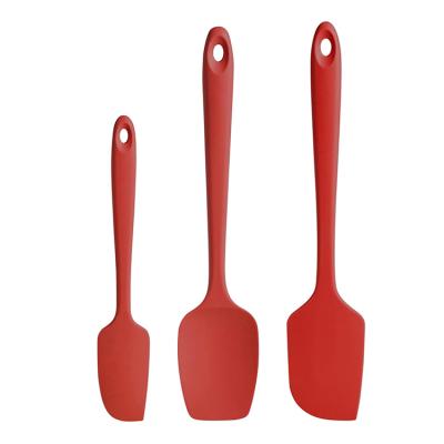 China New Sustainable Kitchen 3-Piece Scrapers Silicone Basting Spatula Set For Non-Stick Cookware for sale