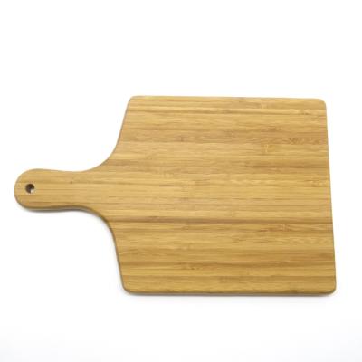 China Sustainable Bamboo Panel Small Serving Kitchen Choppers With Paddle Handle for sale