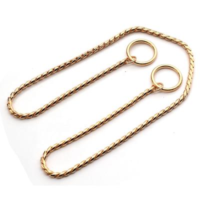 China Custom Durable DETACHED Gold Plating Stainless Steel Dog Collar Choke Chains for sale