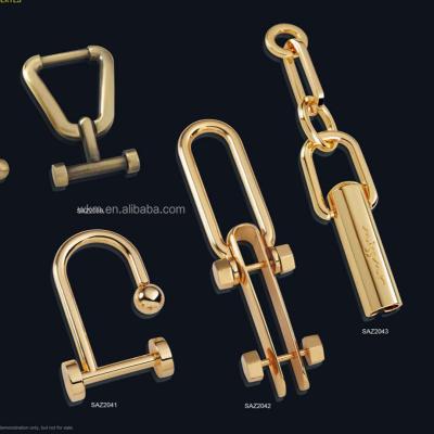 China High Quality Wholesale Fashion Metal Bag Accessories Metal Bag Parts Handle Handbag Handle For Hardware Bag Accessories for sale