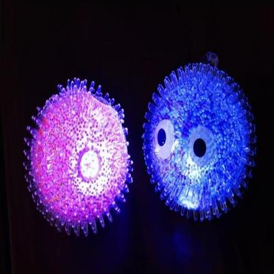 China 2022 New Arrival Children's Toys Factory Sale 8cm Big Eyes With Glowing Yo-Yo Balls Highlight Custom Logo Relieve Squeeze Ball LED Flashing Spike Ball for sale