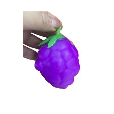 China Powder Factory Sale TPR Squeeze Ball Squeeze Toy Anti Grape Fruit Direct Hot Soft Squishy Balls Squishy For Kids for sale