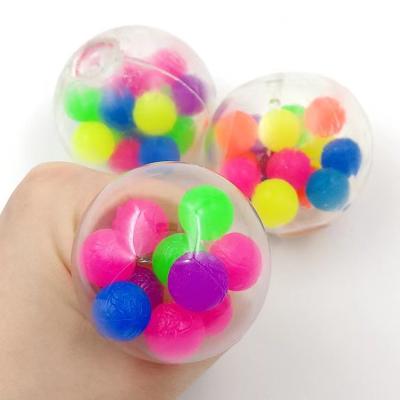 China 15 Mix Colorful Beads 2022 New Hot SALE TPR 6cm Squeeze Rainbow Ball Bouncy Person Toys From Amazon Chill Ball Custom Logo For Autism Kids And Adult for sale