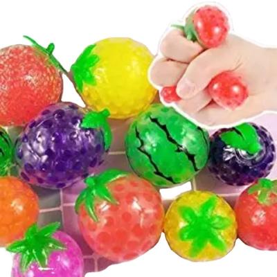 China Water Beads Anti Stress Squeeze Ball Squishy Ball Relaxation Squishy Ball Amazon kawaii fruit toy hot sale fidgety person sensory toy for sale