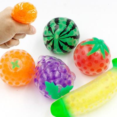 China Water Beads Amazon Kawaii Fruit Squeeze Ball Strawberry Pineapple Pear Strawberry Squeeze Water Bead Ball Hot Selling Squishy Toy For Kid for sale