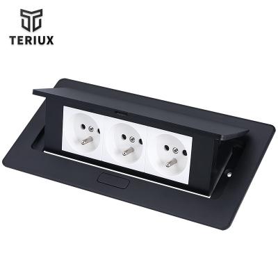 China Factory Sales Residential / Multipurpose Aluminum Alloy Multi Module Embedded Tabletop Socket for sale