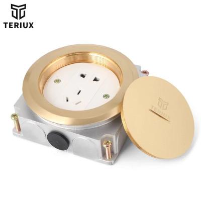 China USA Standard Residential / General Purpose 16A Power Round Brass Floor Outlet Box for sale