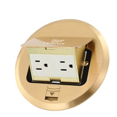 China Residential / Multi-Purpose US Standard Power Outlet Box Floor Outlet Floor Socket Stage Floor Receptacle 250V 10A for sale