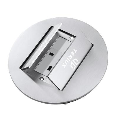 China Hospital Factory Price Conceal Floor Box English Standard Floor Socket Hidden Stainless Steel Outlet Box for sale