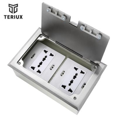 China Residential / Multipurpose Commercial Small Open Type Multifunctional Stainless Steel Floor Socket Box for sale