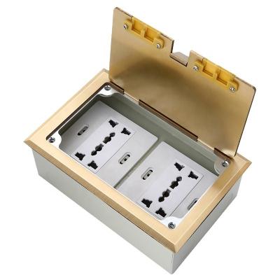 China Residential / General Purpose Commercial Double Open Type Brass Multifunctional Floor Socket Box for sale