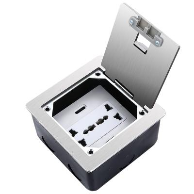 China Factory Sale Residential Silver Stainless Steel Floor Receptacle Customized Floor Socket Box 250v Manufacturer / Multipurpose for sale