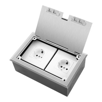 China Industrial Factory Sale Floor Socket Box Clamshell Socket Stainless Steel Floor Top Receptacle For Office for sale